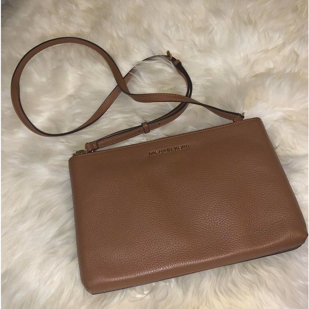 MICHAEL KORS DOUBLE ZIP CROSSBODY PURSE
